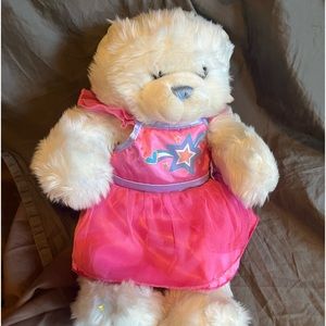 Build -A-Bear White with Blue Nose Embroidered 16” Plush Stuffed Animal stuffy